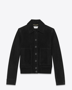 SAINT LAURENT Giacca di Pelle U Black suede jacket f