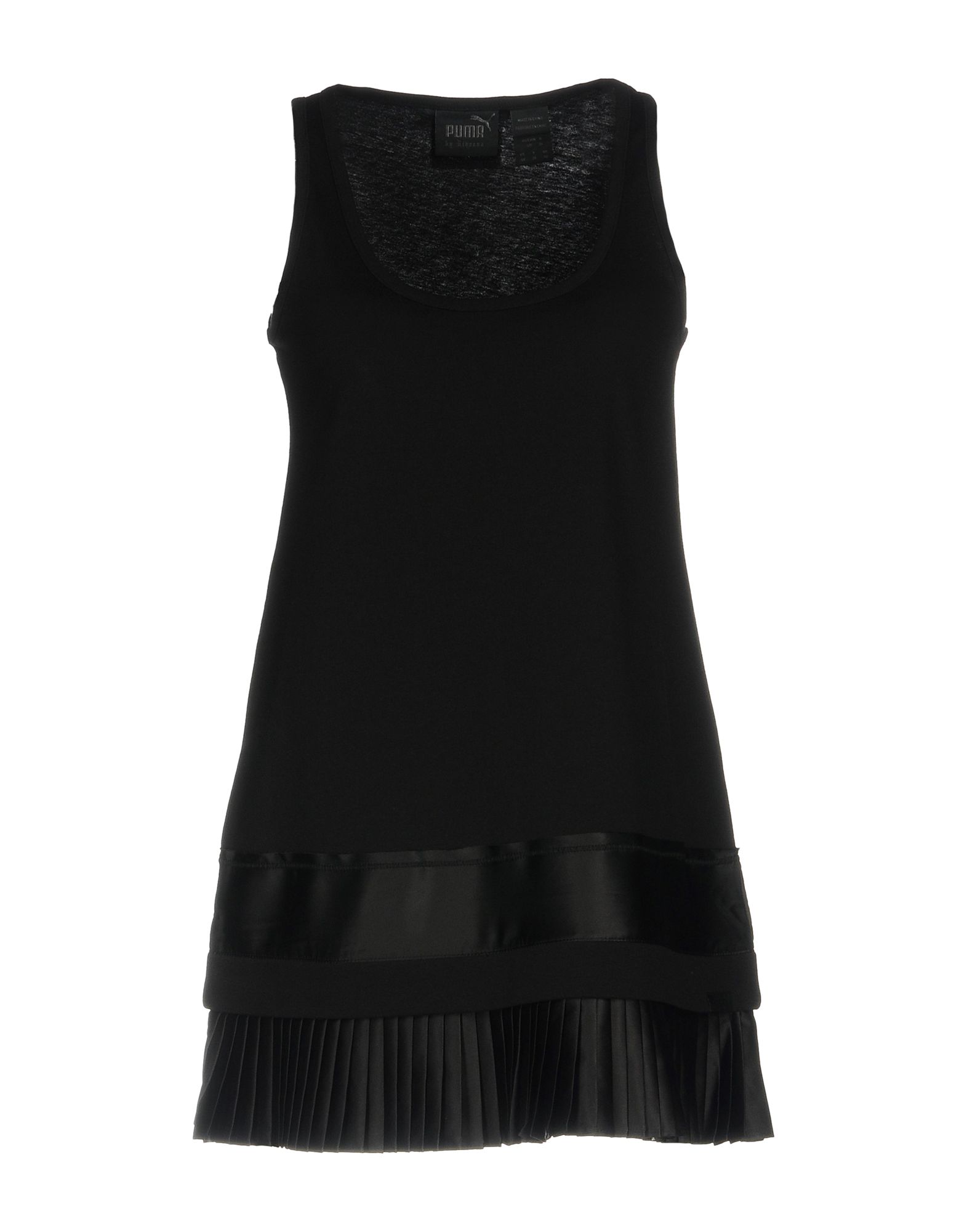 《送料無料》FENTY PUMA by RIHANNA レディース ミニワンピース＆ドレス ブラック 8 コットン 100% PLEATED HEM JERSEY DRESS