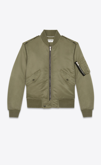bomber jacket in khaki nylon