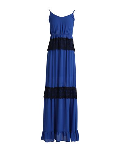 Woman Maxi dress Blue Size 4 Polyester