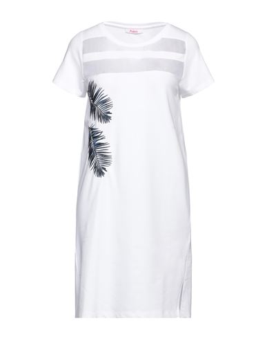 Woman Mini dress White Size 6 Cotton, Elastane, Polyester