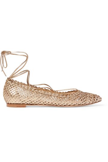Woven metallic leather flats | GIANVITO ROSSI | Sale up to 70% off ...