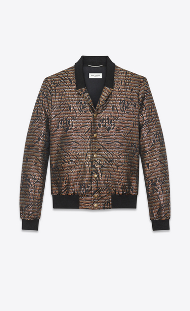 SAINT LAURENT Casual Jackets Man Varsity jacket with shawl collar in floral Lurex a_V4