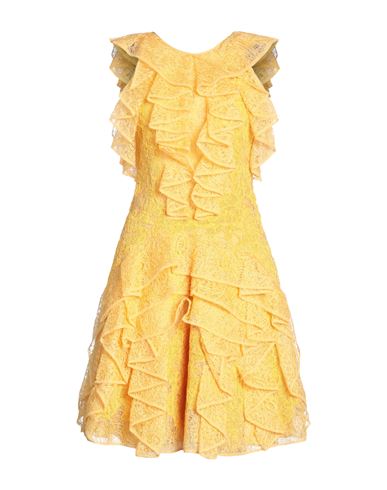 Ermanno Scervino Woman Mini Dress Yellow Size 8 Silk, Polyamide