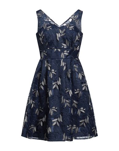 Carla Ruiz Woman Midi Dress Midnight Blue Size 12 Polyester, Lurex