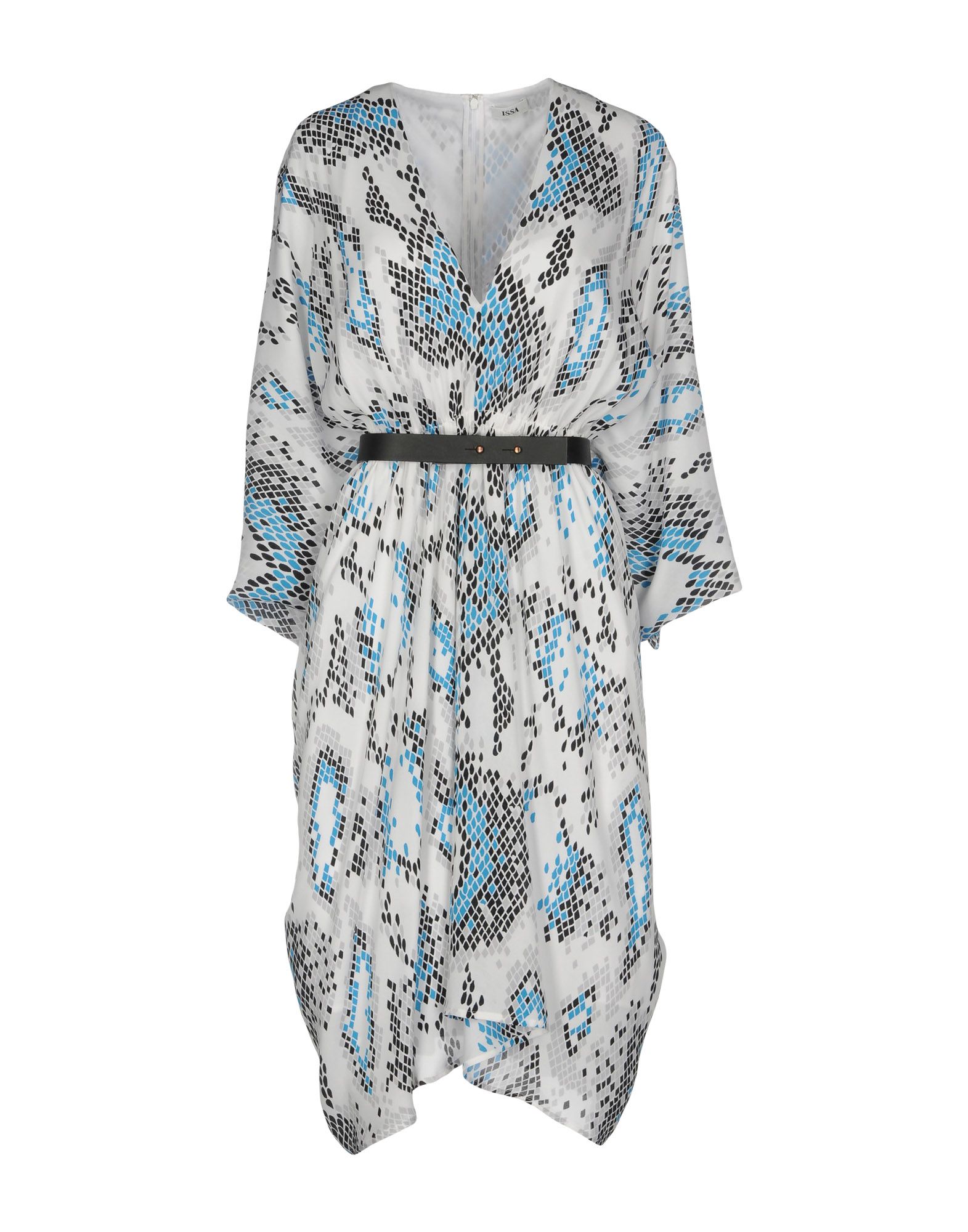 issa 及膝连衣裙 in white