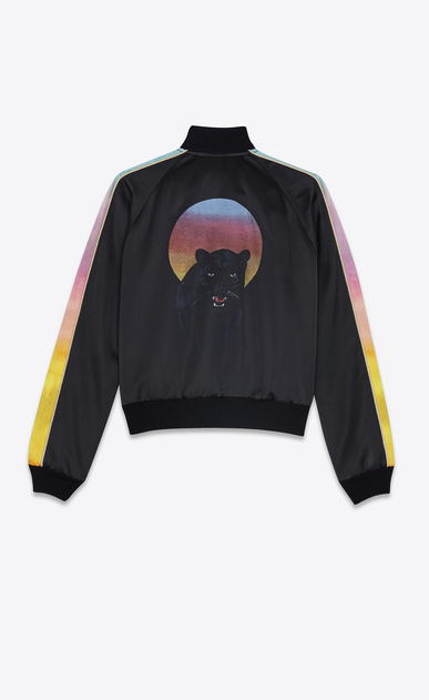 SAINT LAURENT Casual Jackets Woman TEDDY PANTHER jacket in black viscose and cotton a_V4