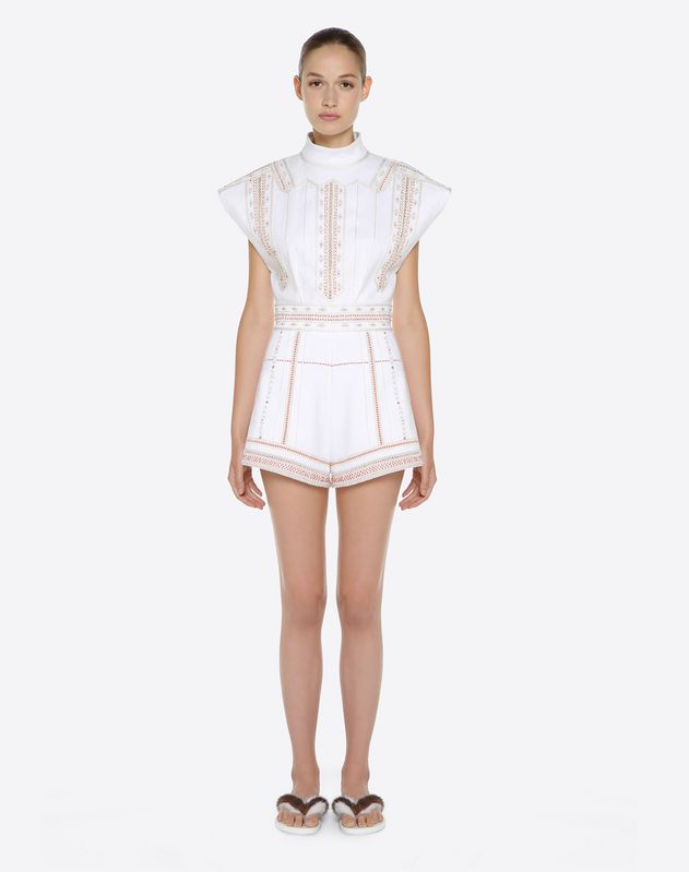 White denim jumpsuit for Woman Valentino Online Boutique
