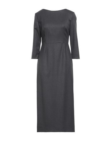 P.a.r.o.s.h P. A.r. O.s. H. Woman Midi Dress Lead Size M Virgin Wool, Elastane In Grey