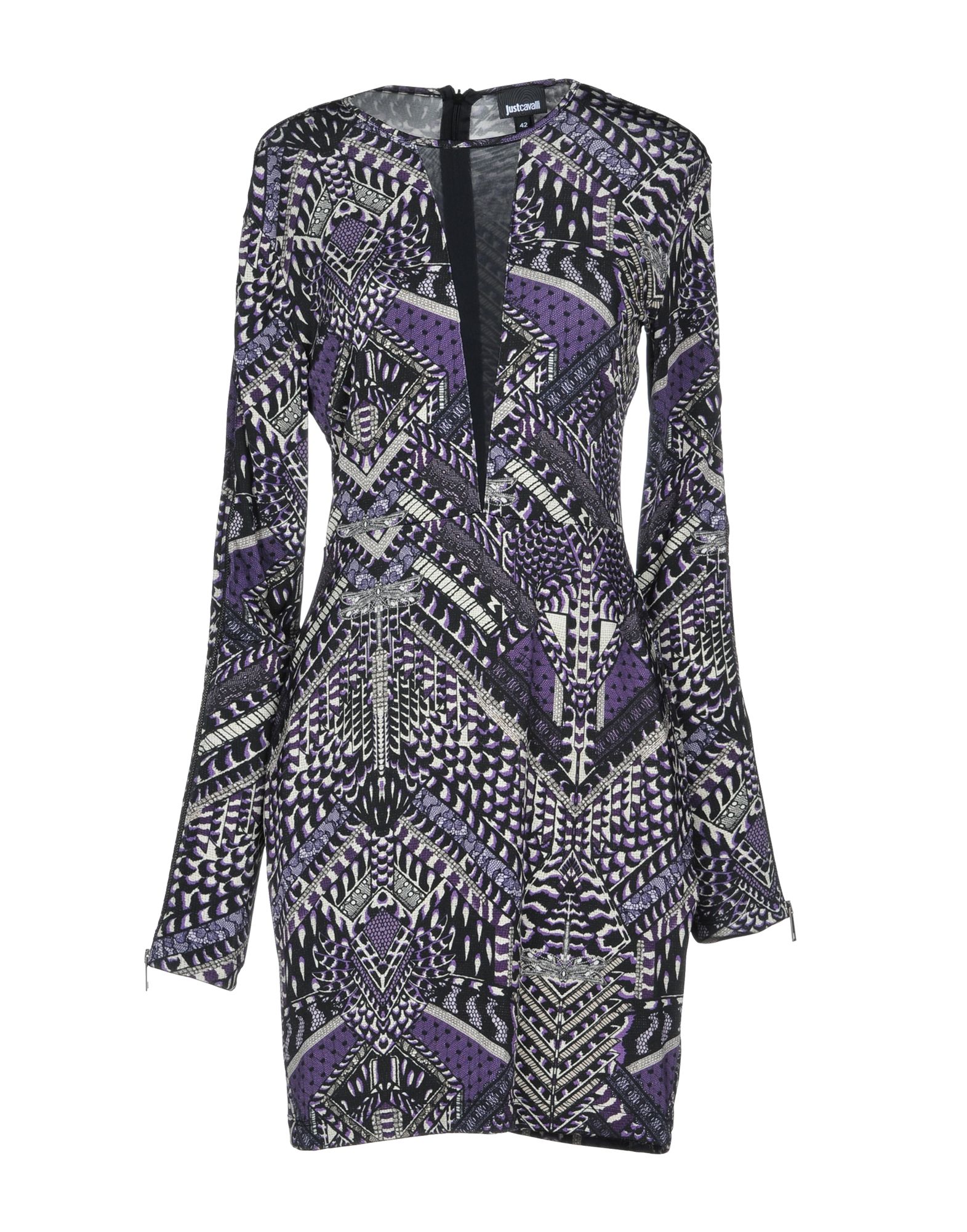 JUST CAVALLI JUST CAVALLI WOMAN MINI DRESS PURPLE SIZE 12 VISCOSE, ELASTANE, POLYAMIDE,34849162BE 3