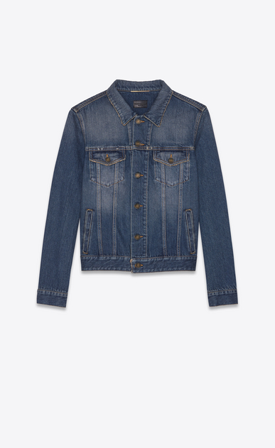 SAINT LAURENT Casual Jacken Damen Saint Laurent University Jacke aus blauem Vintage-Denim. a_V4