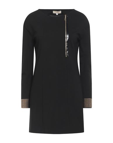 Woman Mini dress Black Size 6 Viscose, Polyamide, Wool, Elastane