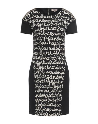 Woman Mini dress Black Size 4 Silk, Polyamide, Viscose, Wool, Elastane