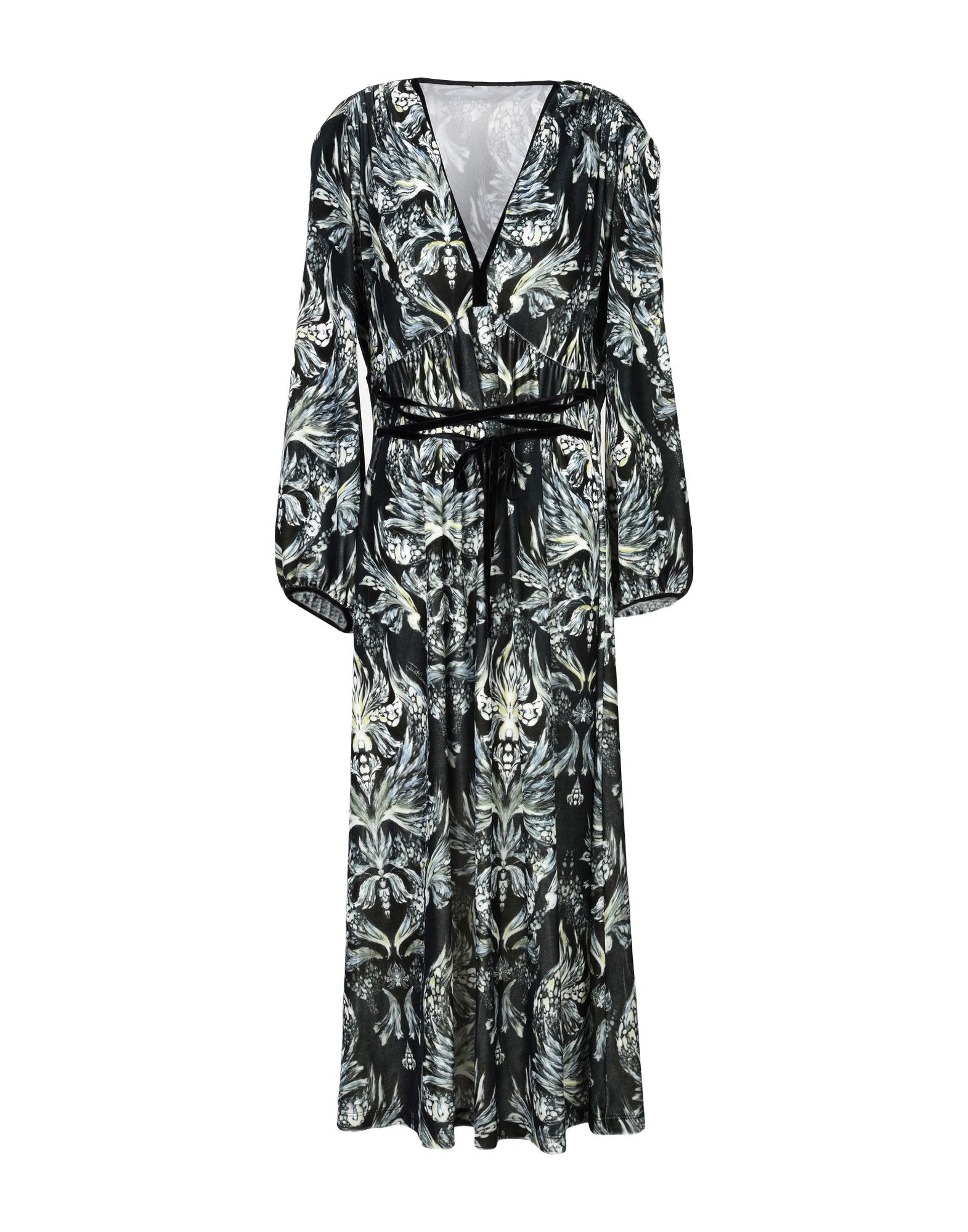 Shop Just Cavalli Woman Midi Dress Charcoal Size 10 Polyester, Elastane In Grey