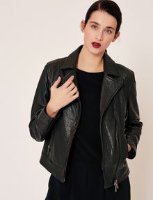 Zigrinata Pelle In x Biker Armani Store Exchange Giacca A xqfRZR