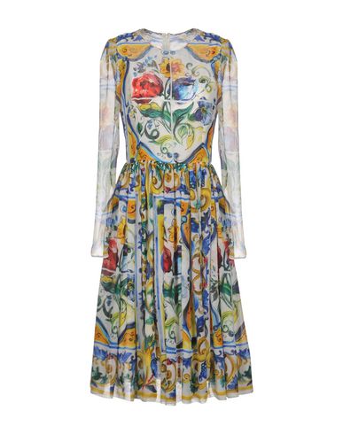 Dolce&Gabbana Vestido midi Mujer Blanco 34 Mujer