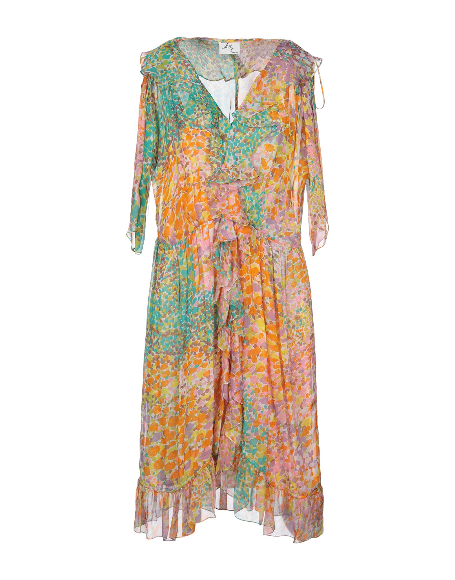 Платье до колена  - Оранжевый цвет