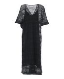 PINK MEMORIES Damen Langes Kleid Farbe Schwarz Gr��e 5