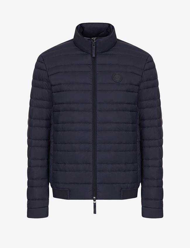 Armani Exchange Puffer Jacket Navy Blue Polyamide | ModeSens