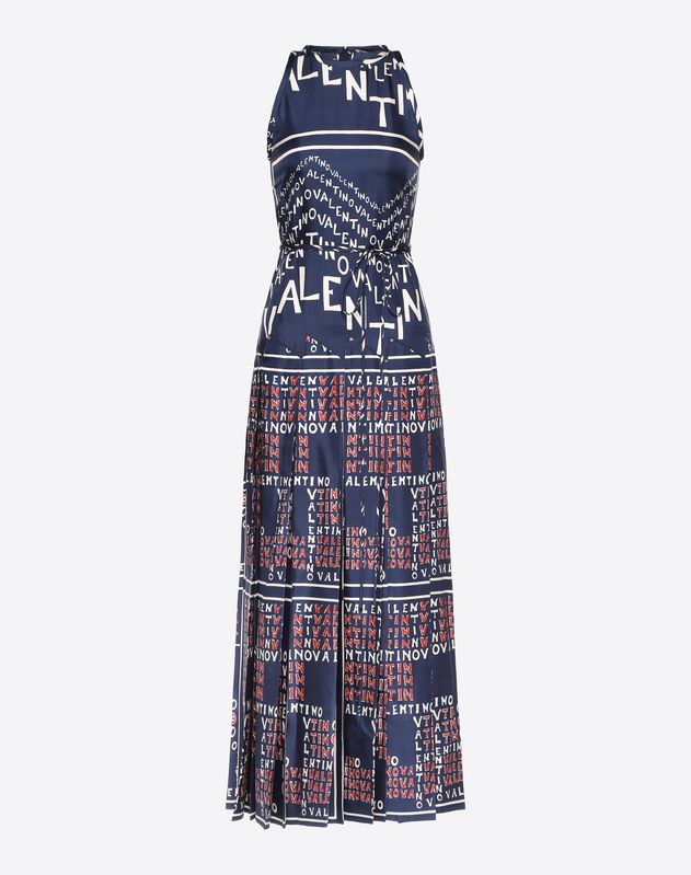Valentino Women S Dresses Valentino Chevron And Puzzle Twill Dress