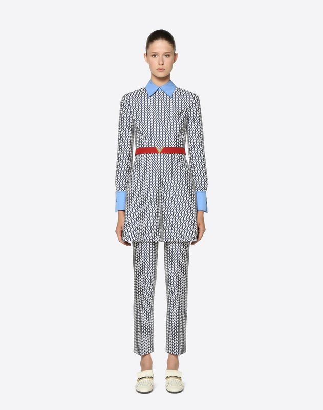 Valentino Women S Dresses Optical Valentino Crêpe Couture Dress With Gold V Belt
