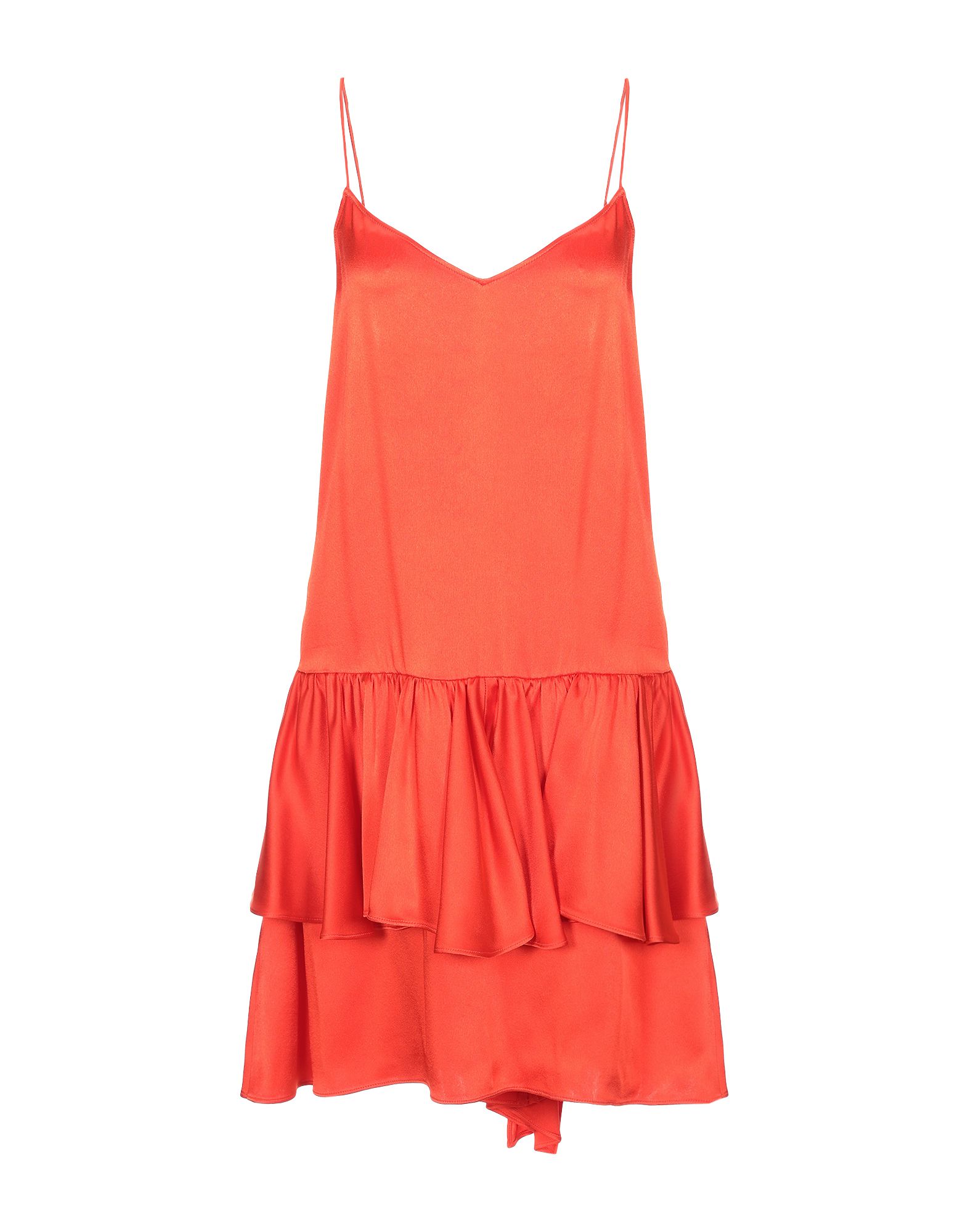Shop Stella Mccartney Woman Mini Dress Orange Size 8-10 Acetate, Viscose