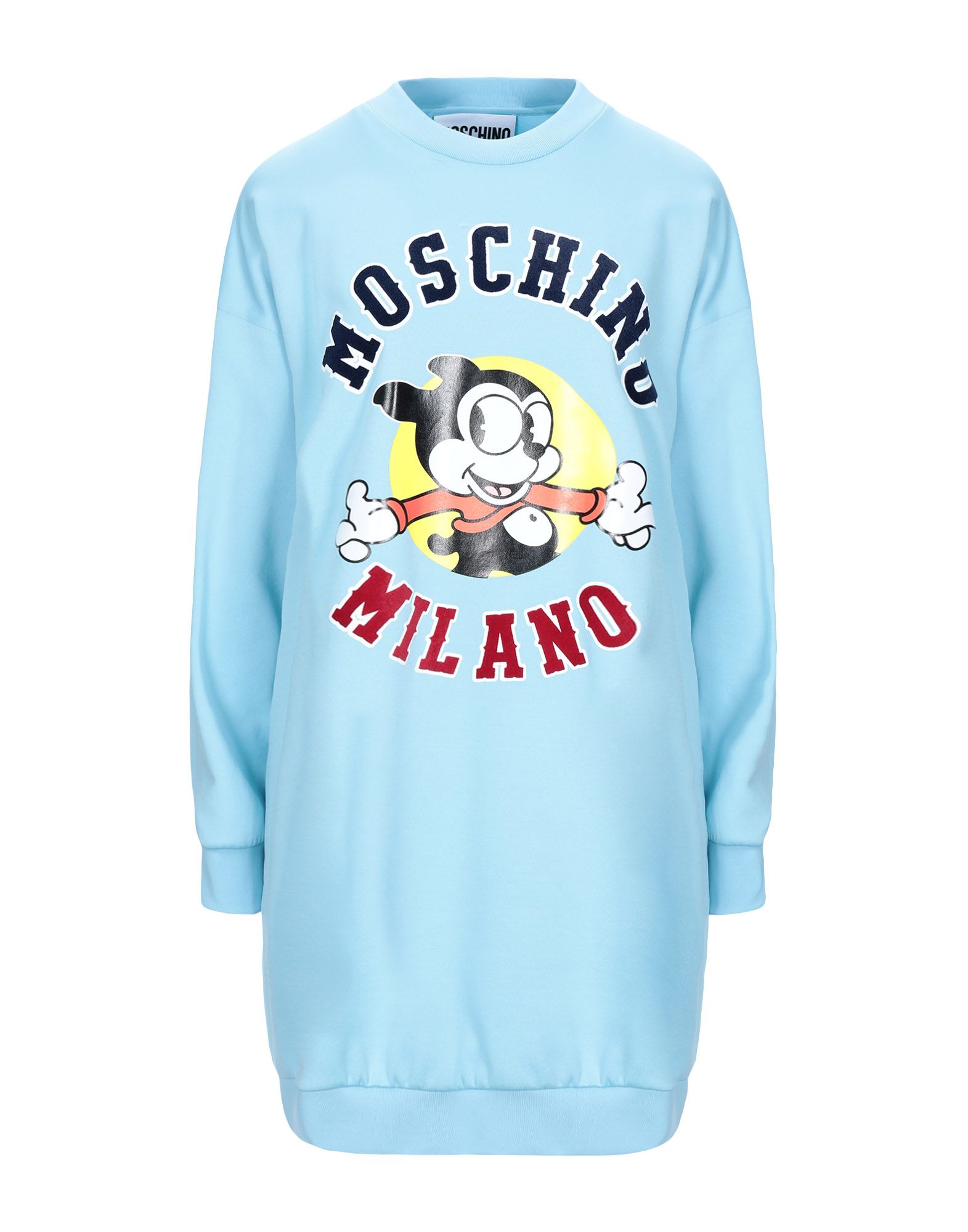 《セール開催中》MOSCHINO レディース ミニワンピース＆ドレス スカイブルー 36 コットン 52% / ナイロン 48% / ポリウレタン