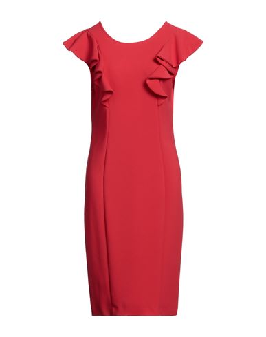 Seventy Sergio Tegon Woman Midi Dress Red Size 8 Polyester, Elastane