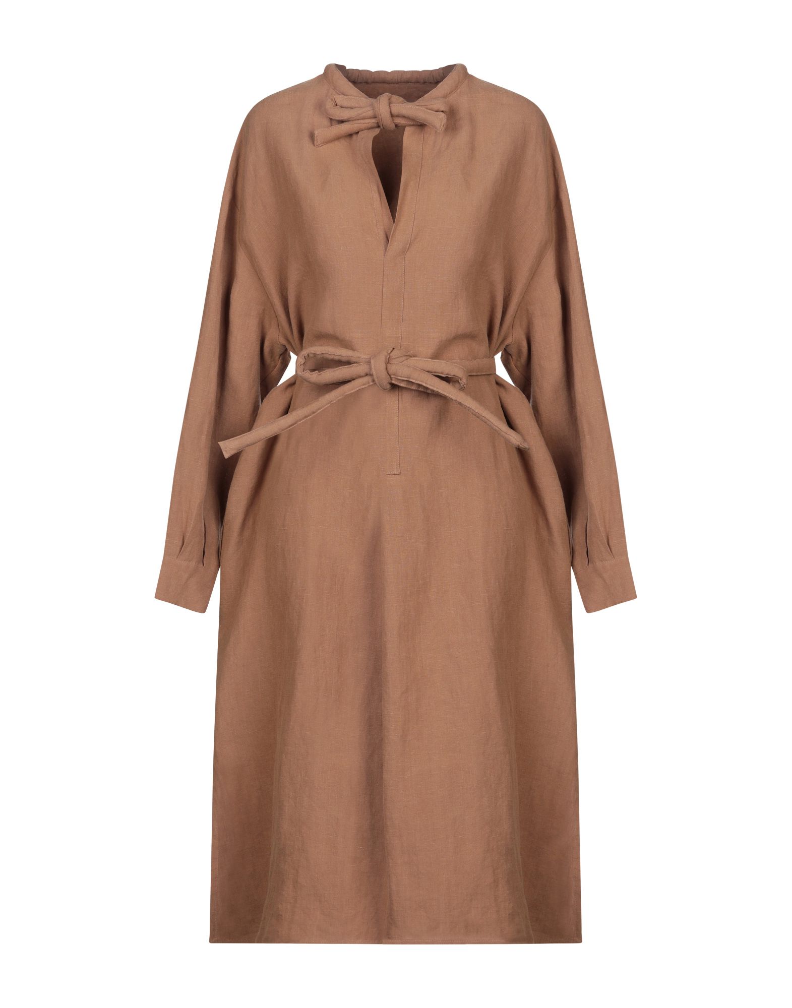 Платье до колена  - Зеленый,Коричневый цвет