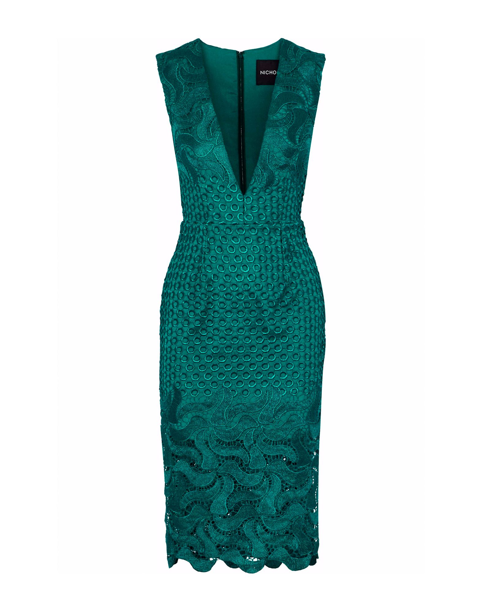 emerald green knee length dress