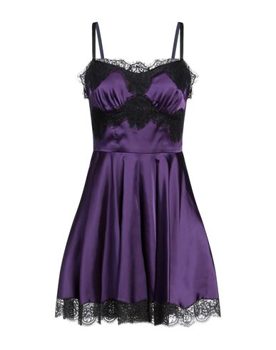 Dolce & Gabbana Woman Mini Dress Purple Size 8 Acetate, Cotton, Polyamide, Elastane, Rayon