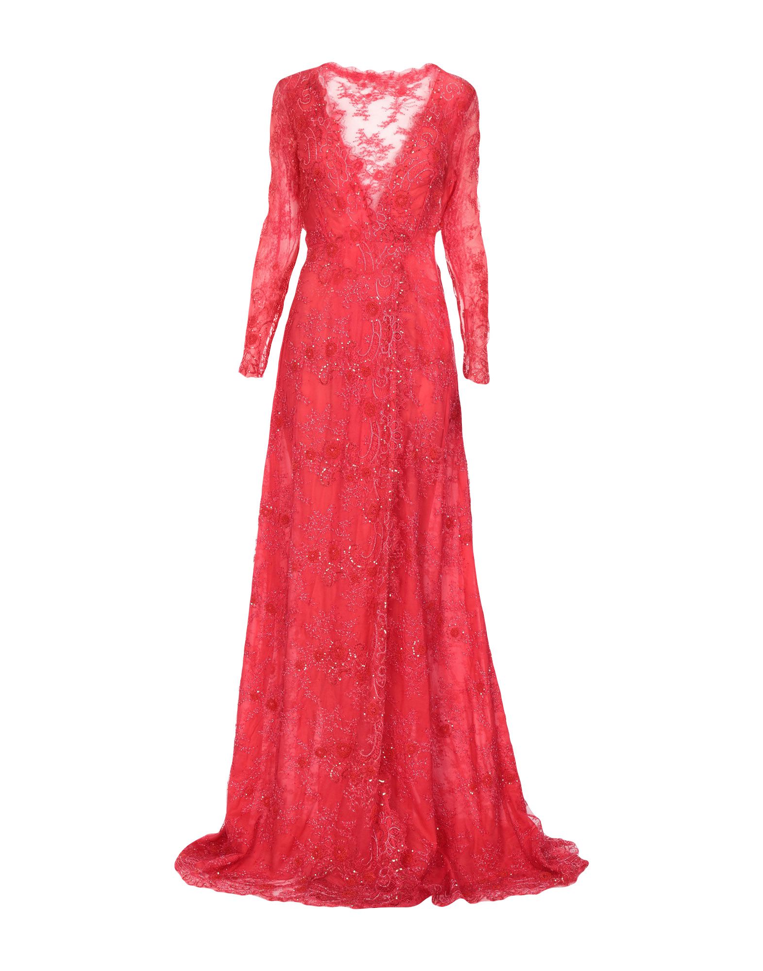 Длинное платье  - Бежевый,Красный цвет