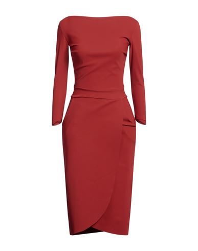 Shop Chiara Boni La Petite Robe Woman Midi Dress Brick Red Size 4 Polyamide, Elastane