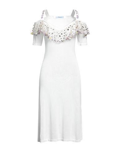 Blumarine Woman Mini Dress White Size 4 Viscose, Cotton