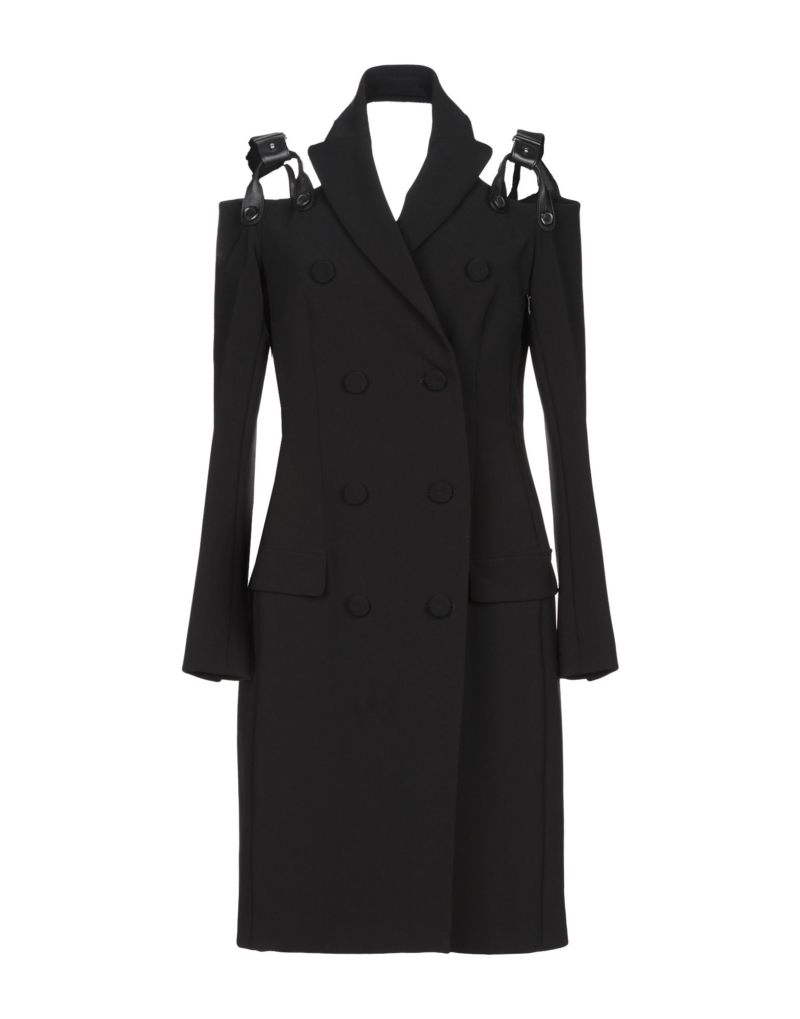 Shop Moschino Woman Mini Dress Black Size 8 Polyester, Polyurethane, Calfskin