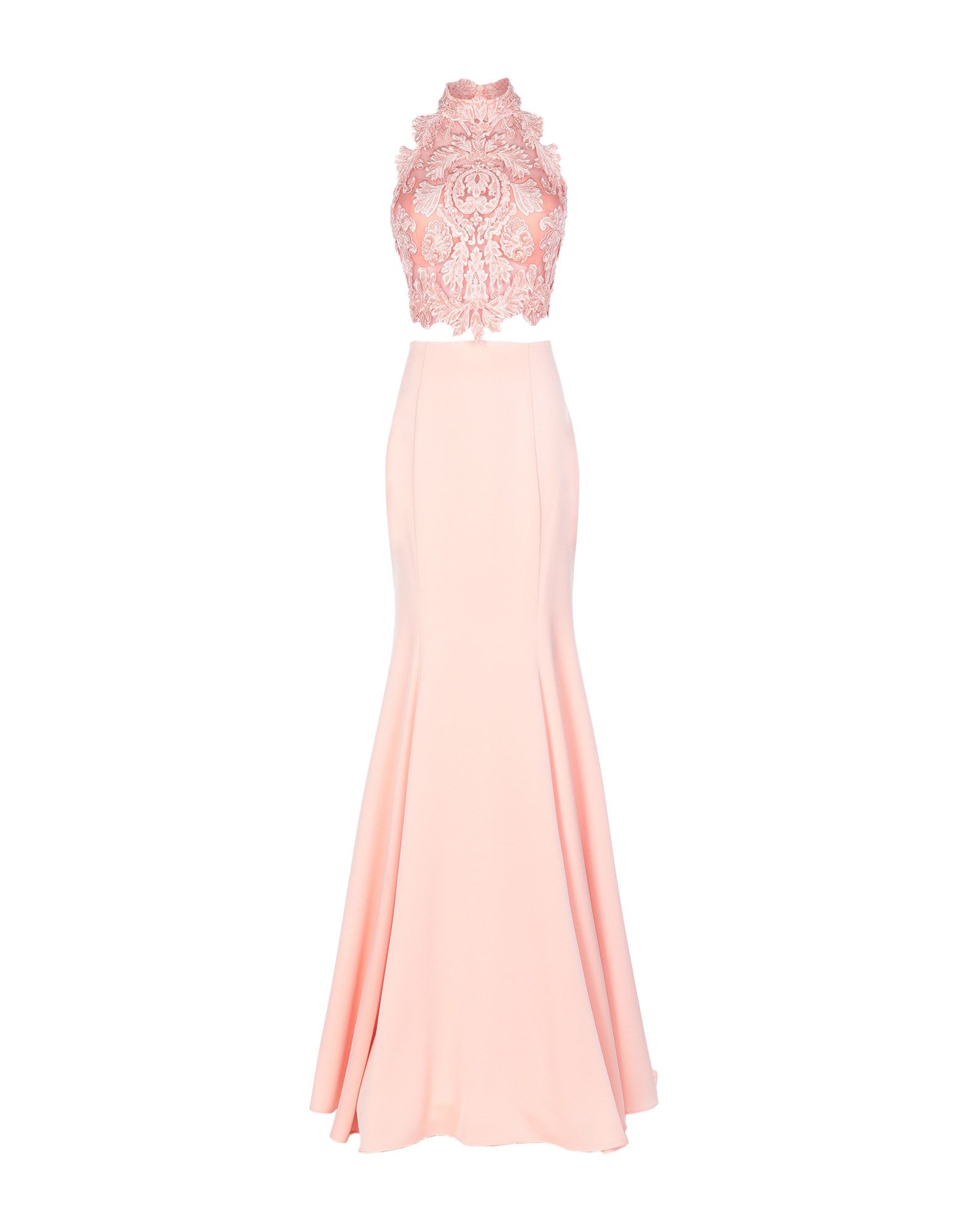 Длинное платье  - Лососево-розовый цвет