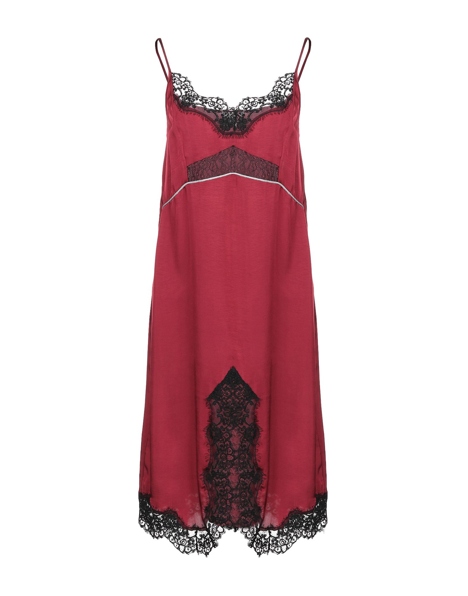 Shop Pinko Woman Midi Dress Burgundy Size 2 Viscose, Cupro, Polyamide, Polyester, Cotton In Red