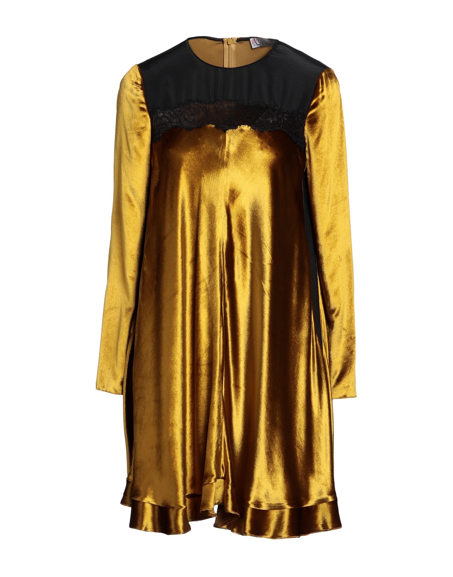 Shop Red Valentino Woman Mini Dress Ocher Size 2 Viscose, Silk, Polyester, Polyamide In Yellow