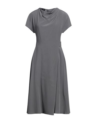 Emporio Armani Woman Midi Dress Grey Size 12 Silk