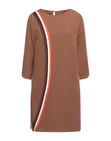 Hanita Woman Mini Dress Brown Size S Polyester, Elastane