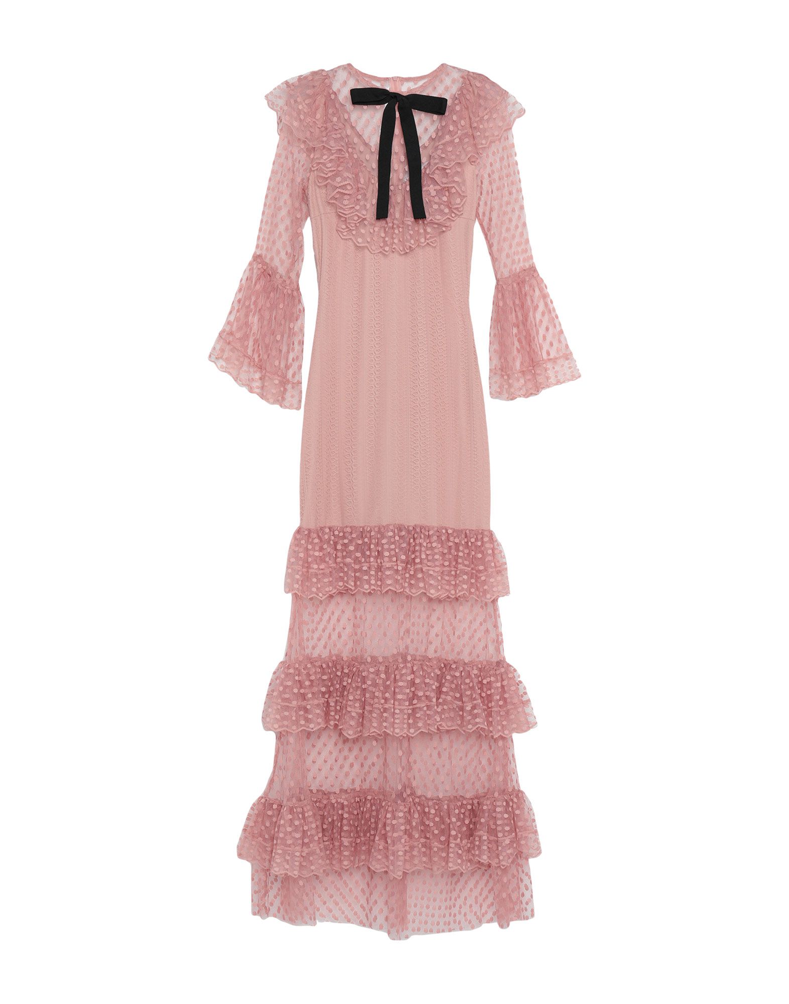 Длинное платье  - Розовый,Черный цвет