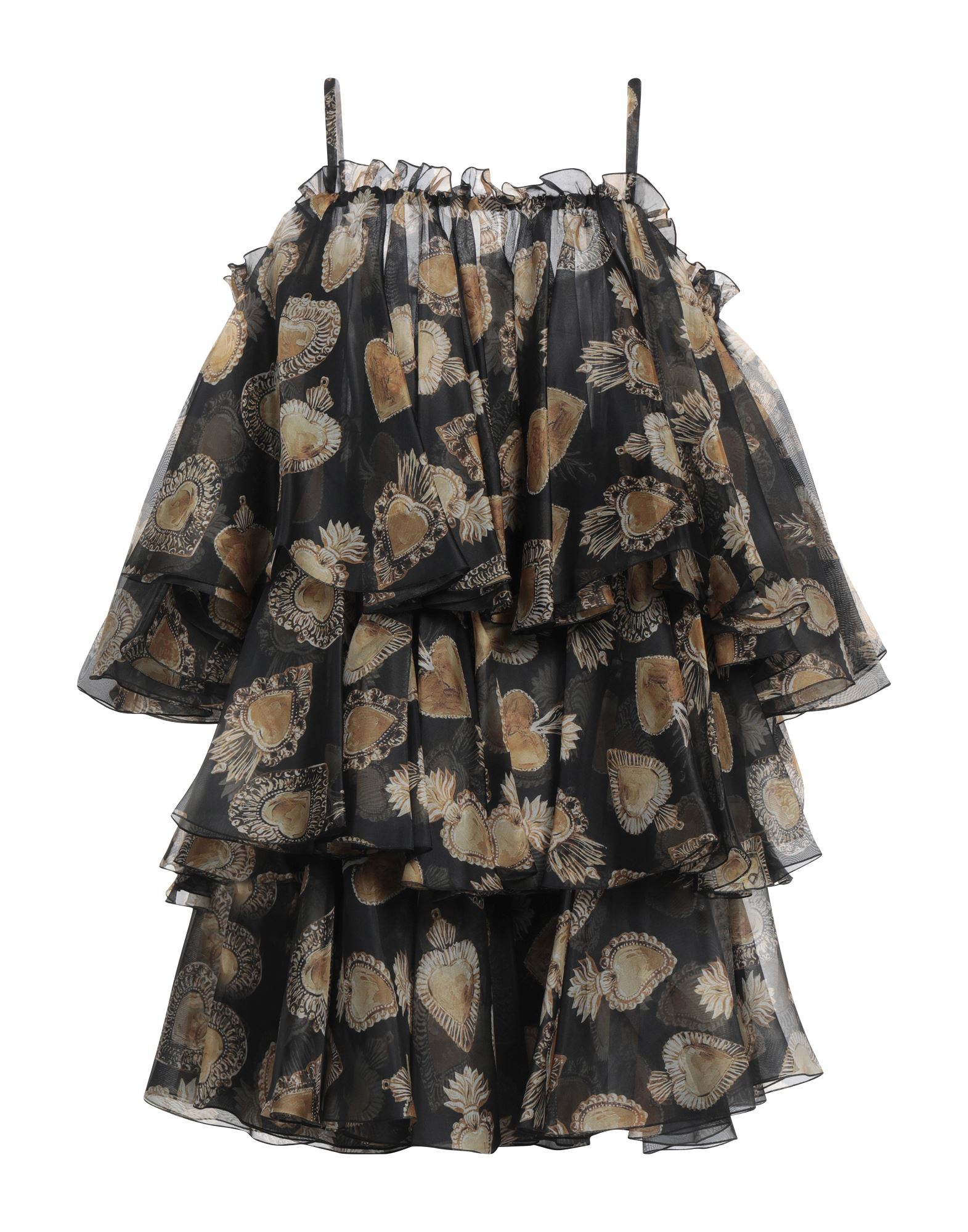 《セール開催中》DOLCE & GABBANA レディース ミニ丈ドレス ブラック 36 シルク 70% / ナイロン 30%