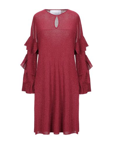 Nenette Woman Mini Dress Burgundy Size Xl Viscose, Metallic Fiber, Polyester In Red