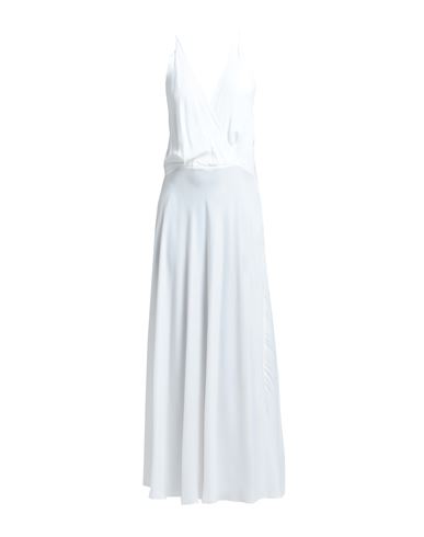 Seventy Sergio Tegon Woman Maxi Dress White Size 6 Acetate, Silk