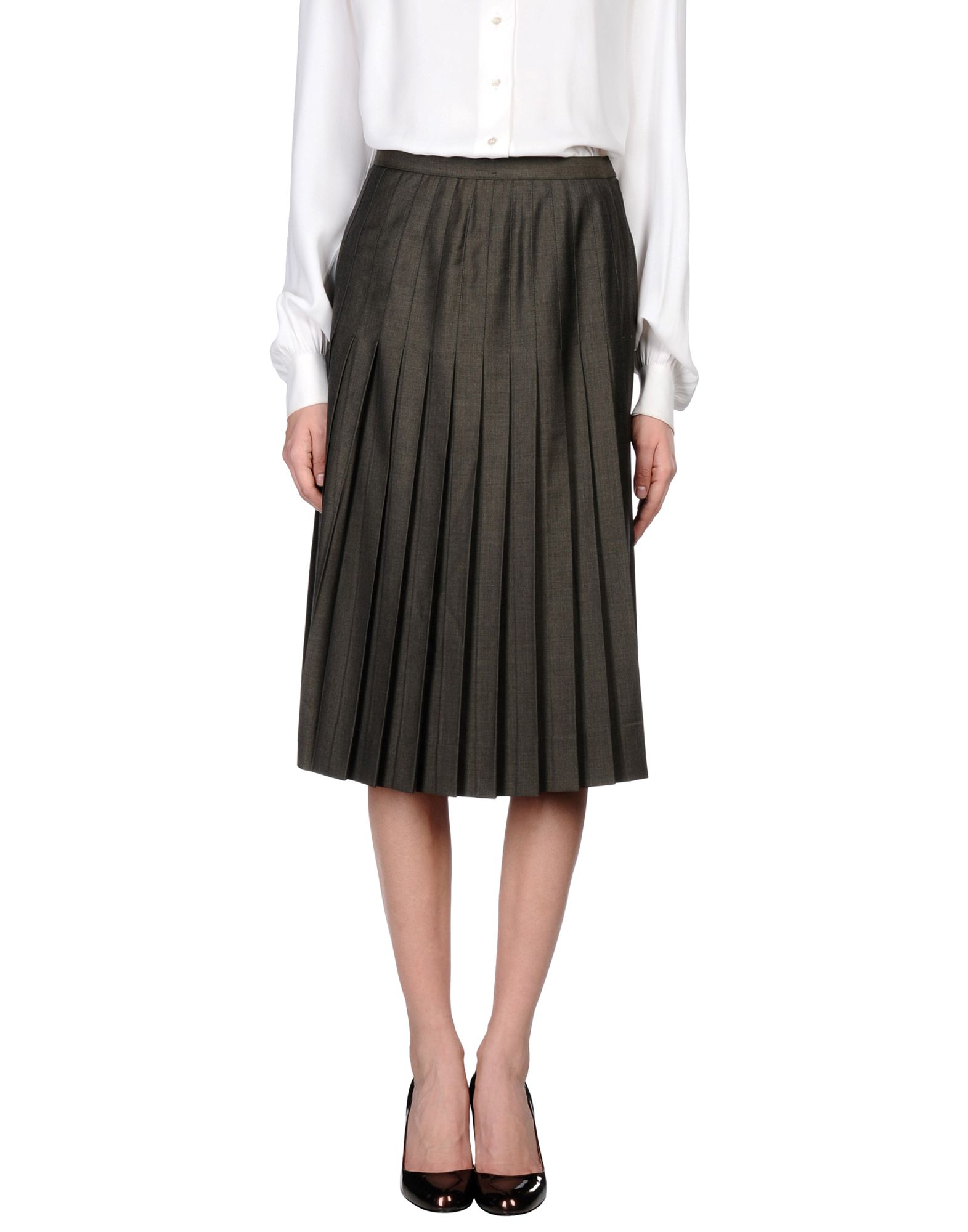 《送料無料》CELINE レディース 7分丈スカート 鉛色 44 紡績繊維