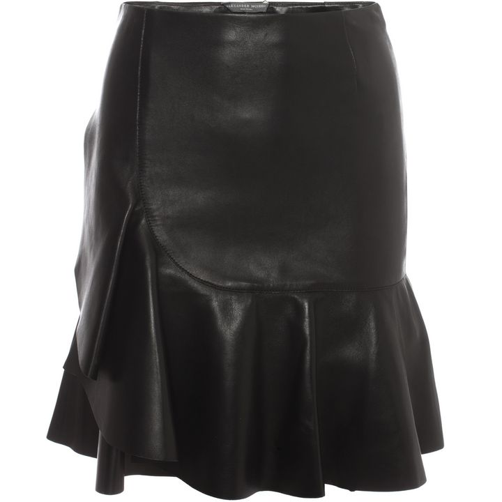Asymmetric Frill Leather Skirt Alexander McQueen | Skirt | Trousers ...