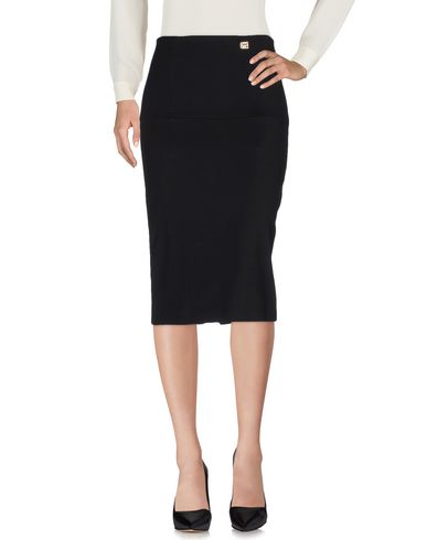 Woman Midi skirt Black Size 16 Viscose, Cotton, Elastane