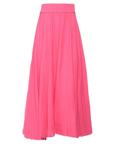 Shop European Culture Woman Maxi Skirt Fuchsia Size M Cotton, Lycra In Pink