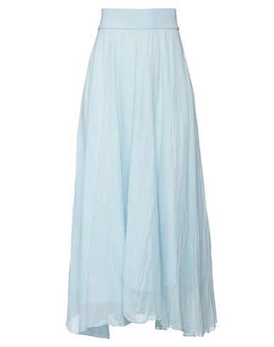 Shop European Culture Woman Maxi Skirt Sky Blue Size L Cotton, Lycra