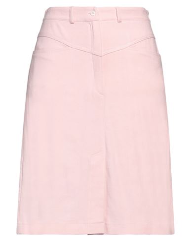 Woman Midi skirt Pink Size 4 Viscose, Cotton, Linen, Elastane